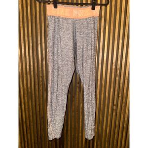 PINK Victoria Secret Ultimate Gray Heather Leggings Peach‎ Trim